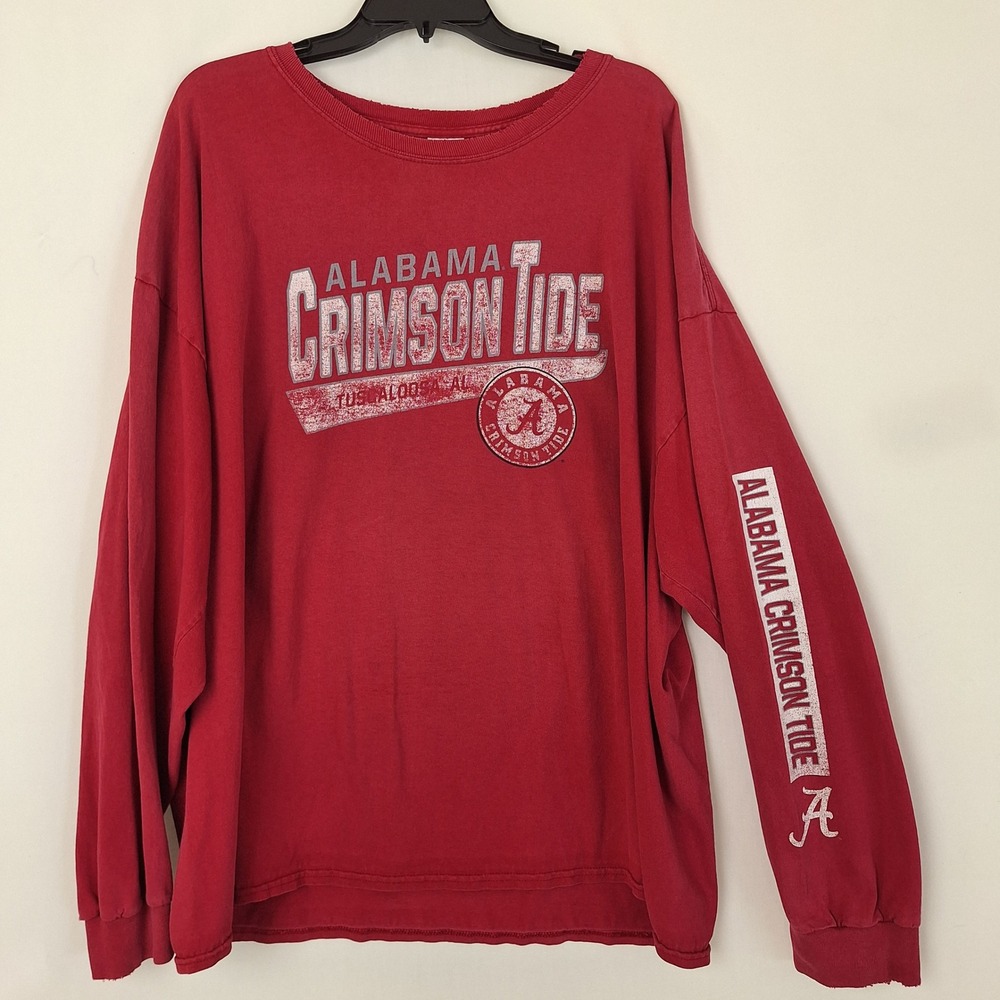 Y2K Retro Gilden Alabama Crimson Tide Long Sleeve T-shirt Distressed AL 3X